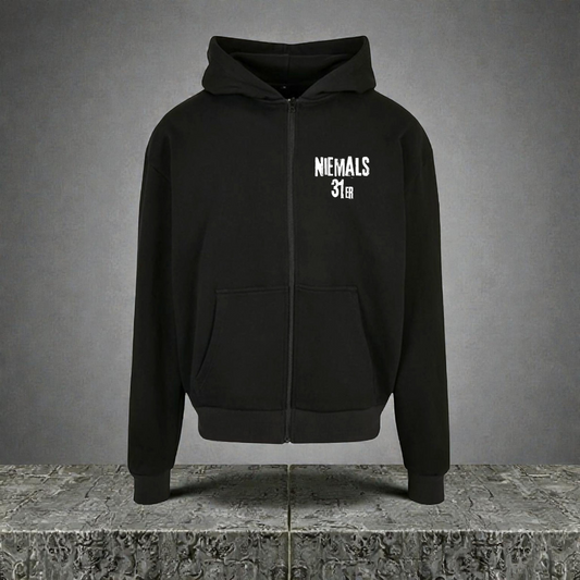 "Niemals 31er" Oversized Zip Hoodie (schwarz)