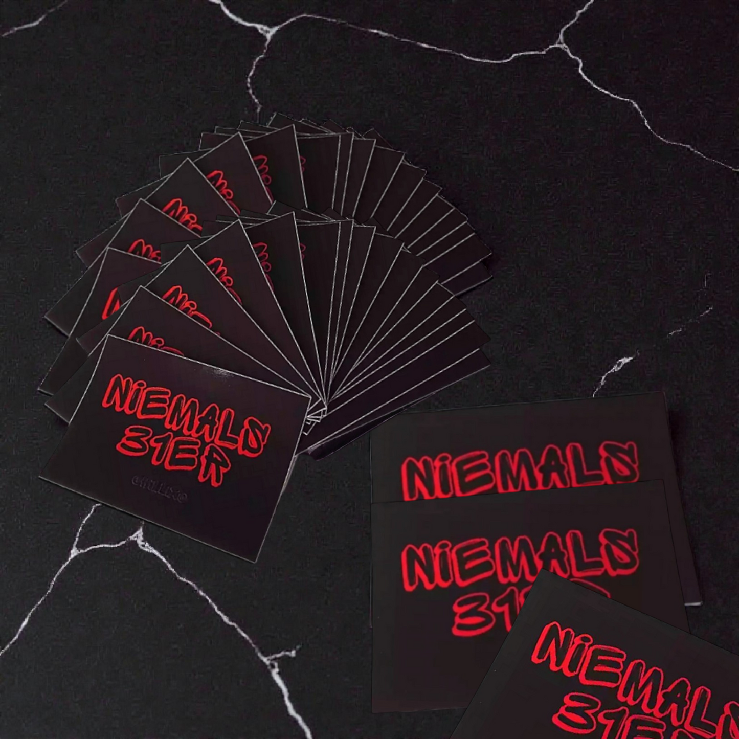 "Niemals 31er" Sticker 15 Stk. (schwarz/rot)