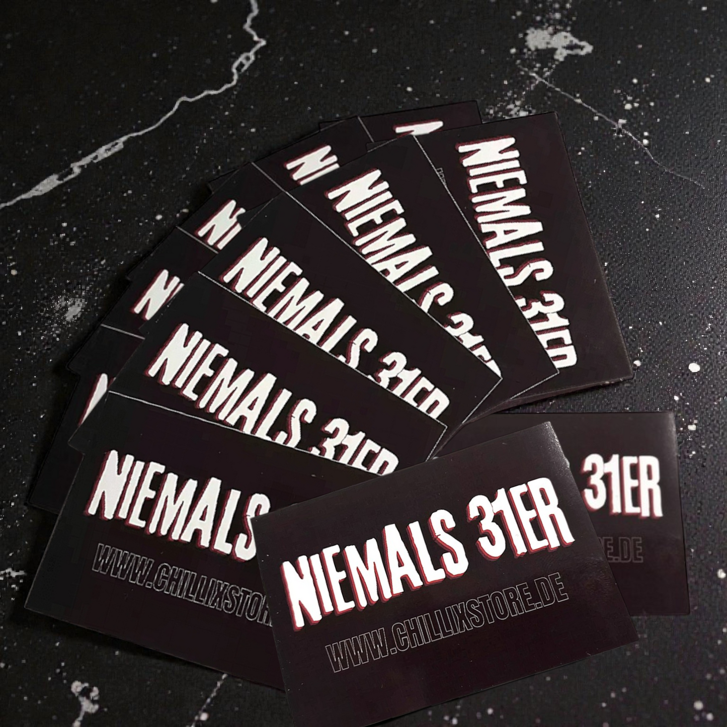 "Niemals 31er" Sticker 15 Stk. (schwarz/weiß) "chillixstore.de"